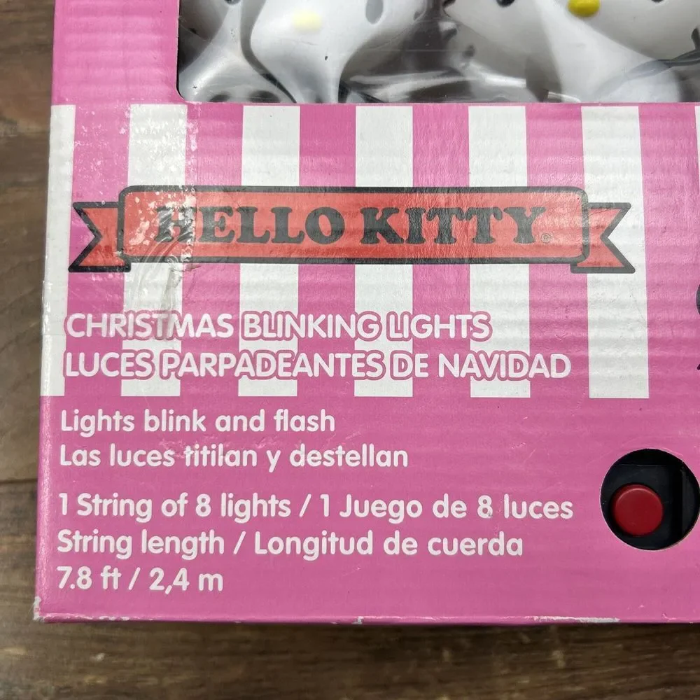 New Gemmy Retro Hello Kitty Christmas‎ Blinking Lights Plastic Blowmold Like